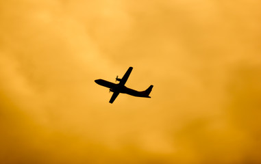 Panssenger Aircraft  Take off  shot at sunset time