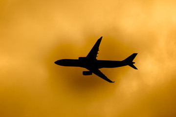 Panssenger Aircraft  Take off  shot at sunset time