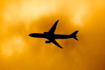 Panssenger Aircraft  Take off  shot at sunset time