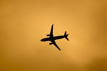 Panssenger Aircraft  Take off  shot at sunset time
