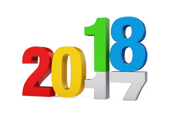 New Year 2018 Concept Isolated