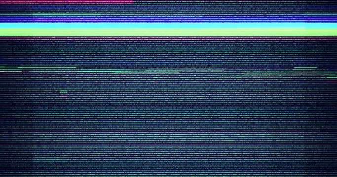 colorful vhs glitch background realistic flickering, analog vintage TV signal with bad interference, static noise background, overlay ready