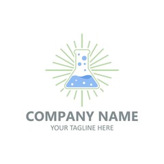 Lab vector logo illustration element template laboratory emblem