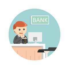 Bank teller illustration design