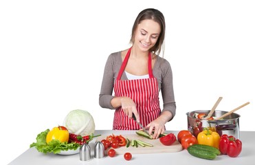 Portrait of a Woman Preparing Vegetables