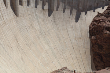 Hoover Dam on Colorado River at the Stateline of Nevada-Arizona. USA