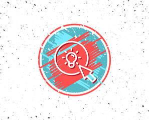 Idea lamp line icon. Mouse cursor sign.