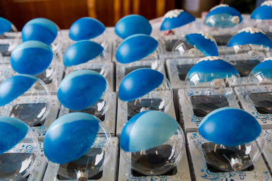 Painting Of Christmas Balls In A Factory Of Christmas-tree Toys