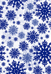 blue snowflakes seamless pattern illustration