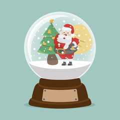 santa claus in snow globe