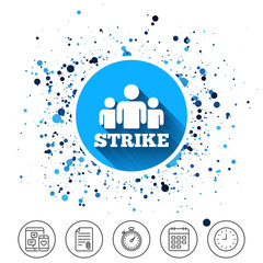 Strike sign icon. Group of people symbol.