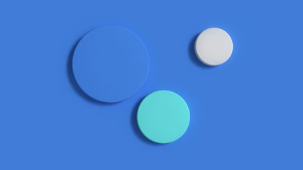 circle abstract scene 3d rendering blue background