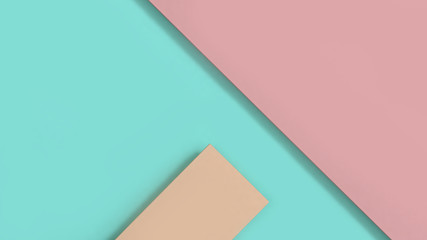 flat abstract background cream-brown pink green 3d rendering