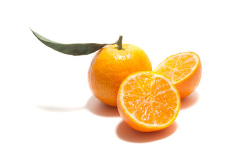Tangerine on a white background