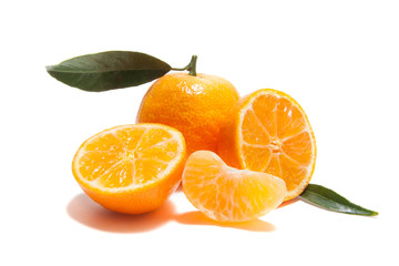 Tangerine on a white background