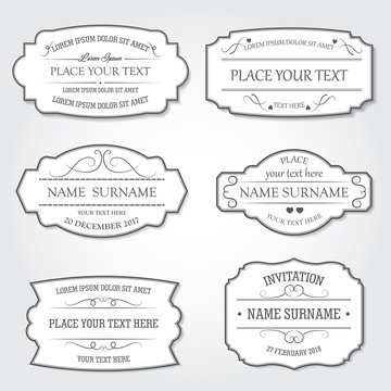 Frame weeding set with text