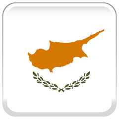 Cyprus flag. Abstract concept, icon, square, button. Vector illustration on white background.