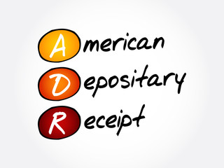 ADR - American Depositary Receipt acronym, business concept background