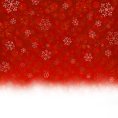 Red snowflakes of Winter Christmas background