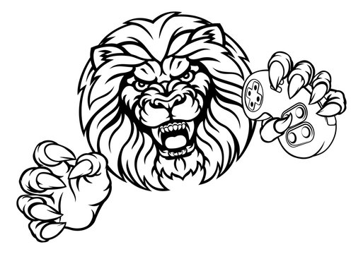 Lion Angry Esports Mascot