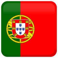 Portugal flag. Abstract concept, icon, square, button. Vector illustration on white background.