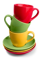 Stack of Saucers and Cups