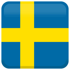 Sweden flag. Abstract concept, icon, square, button. Vector illustration on white background.