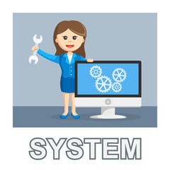 Businesswoman system photo text style