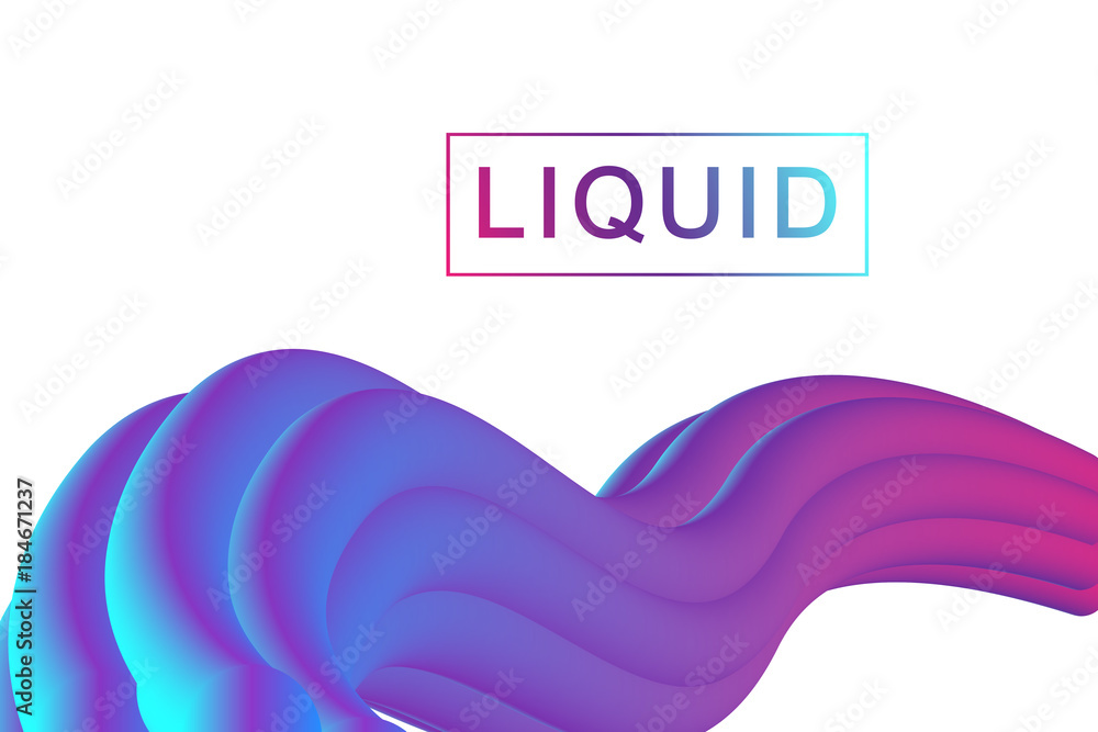 Aufkleber abstract background with fluid multicolored waves. futuristic trendy design. modern vector template 