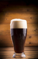 Glass of dark beer