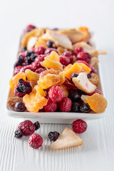 Dried fruits and berries.