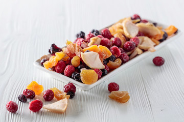Dried fruits and berries.