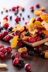 Dried fruits and berries.