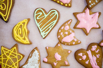 Obraz na płótnie Canvas Decorated Christmas cookies