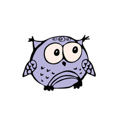 Cute owlet,hand drawn little owl mascot