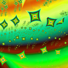 Pattern of abstract rhombus. 3D surreal illustration. Sacred geometry. Mysterious psychedelic relaxation pattern. Fractal abstract texture. Digital artwork graphic astrology magic