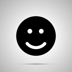 Smile silhouette, simple black happy face icon