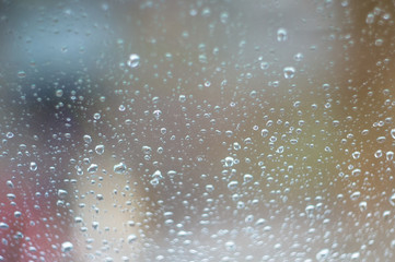 raindrops on the window glass