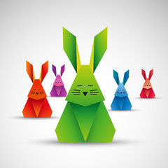 króliki origami wektor © Rzoog
