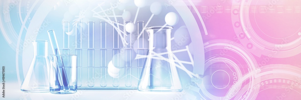 Aufkleber composite image of image of molecules interface