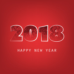  Simple Dark Red New Year Card, Cover or Background Design Template - 2018