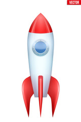 Rocket isolated on white background. Symbol of startup and ICO. Vector Illustration.