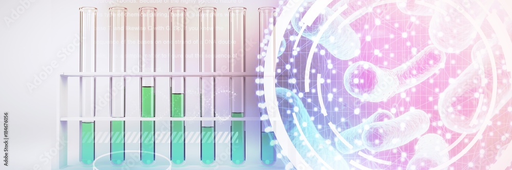 Poster composite image of digital image of dna interface