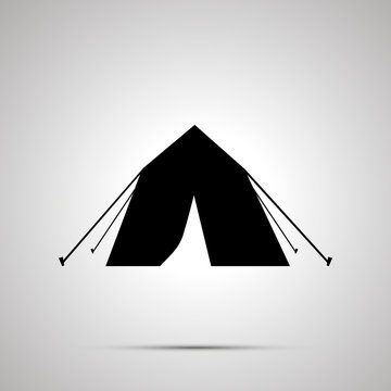 Tourist tent silhouette, simple black icon