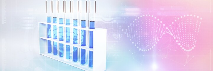 Composite image of dna helix and brain interface