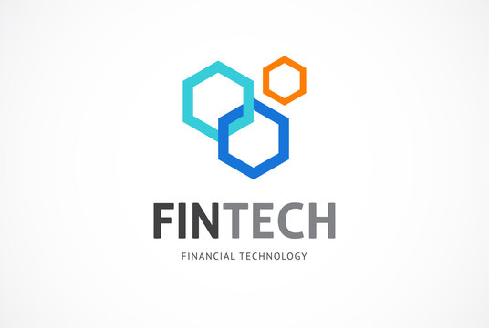 Logo concept for fintech and digital finance industry