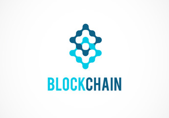 Logo concept  for blockchain and fintech industry