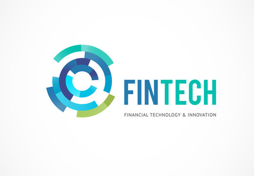 Logo Concept For Fintech And Digital Finance Industry