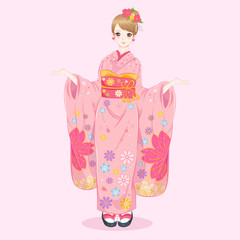woman wear kimono
