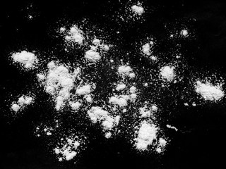  flour on black background